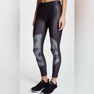 ZARA TEREZ Crystal Skull Leggings -  SIZE SMALL - Grey/Multi